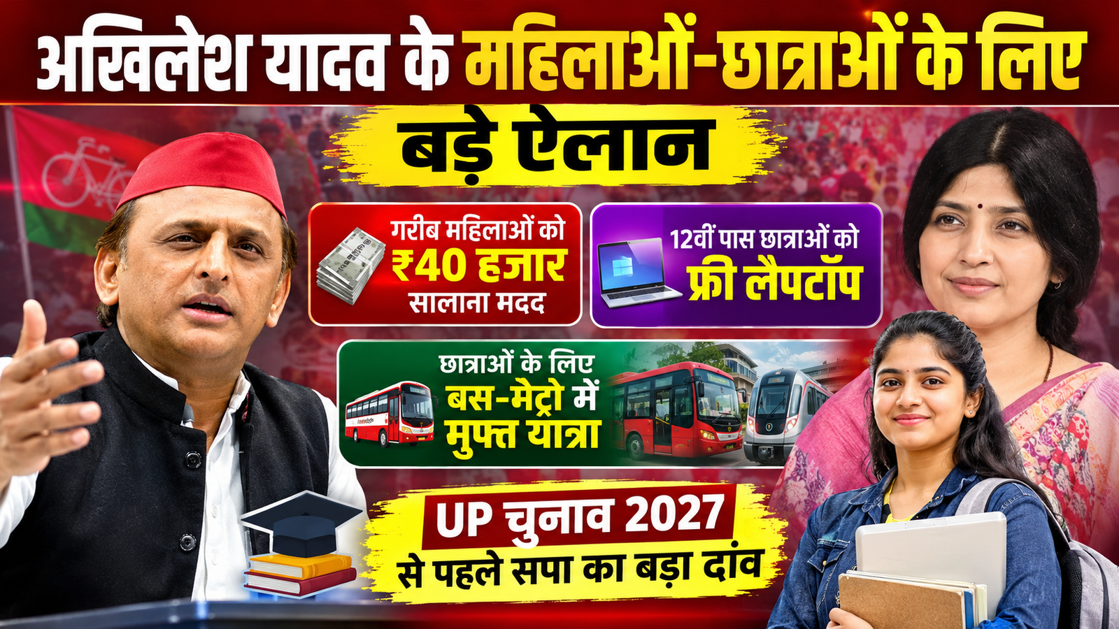 Akhilesh Yadav ke bade vade