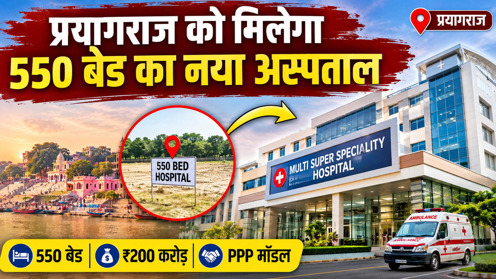 Prayagraj Mai ban rha 550 bed ka hospital