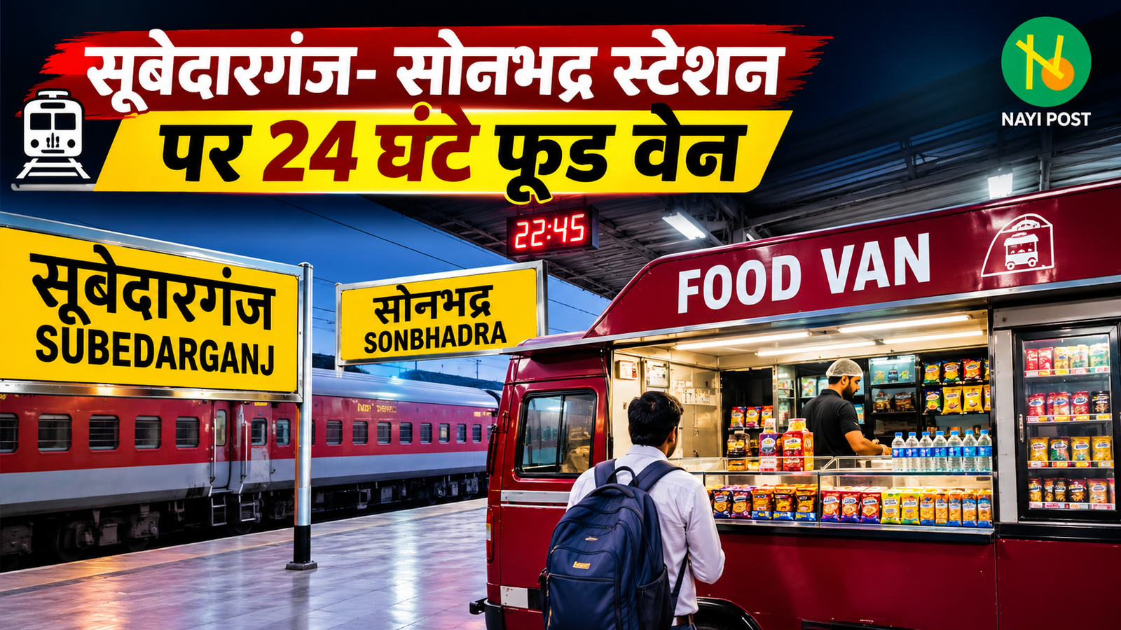 प्रयागराज मंडल के सूबेदारगंज और सोनभद्र रेलवे स्टेशन पर यात्रियों की सुविधा के लिए 24 घंटे फूड वैन चलाने की तैयारी है।