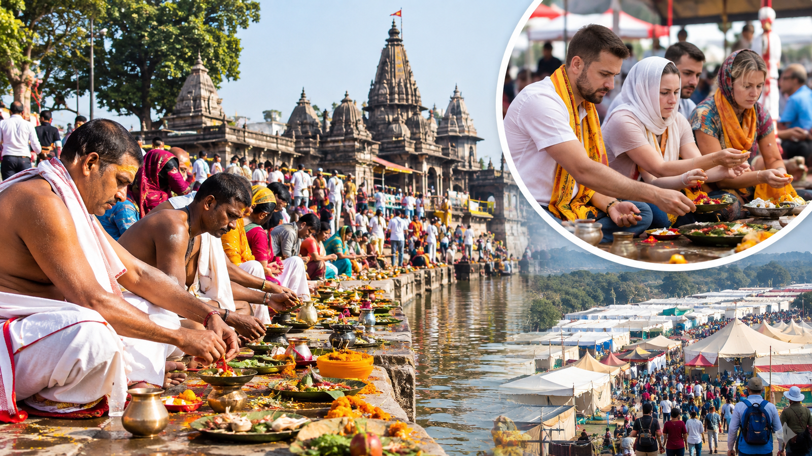 गयाजी पितृपक्ष मेले में पिंडदान करते श्रद्धालु