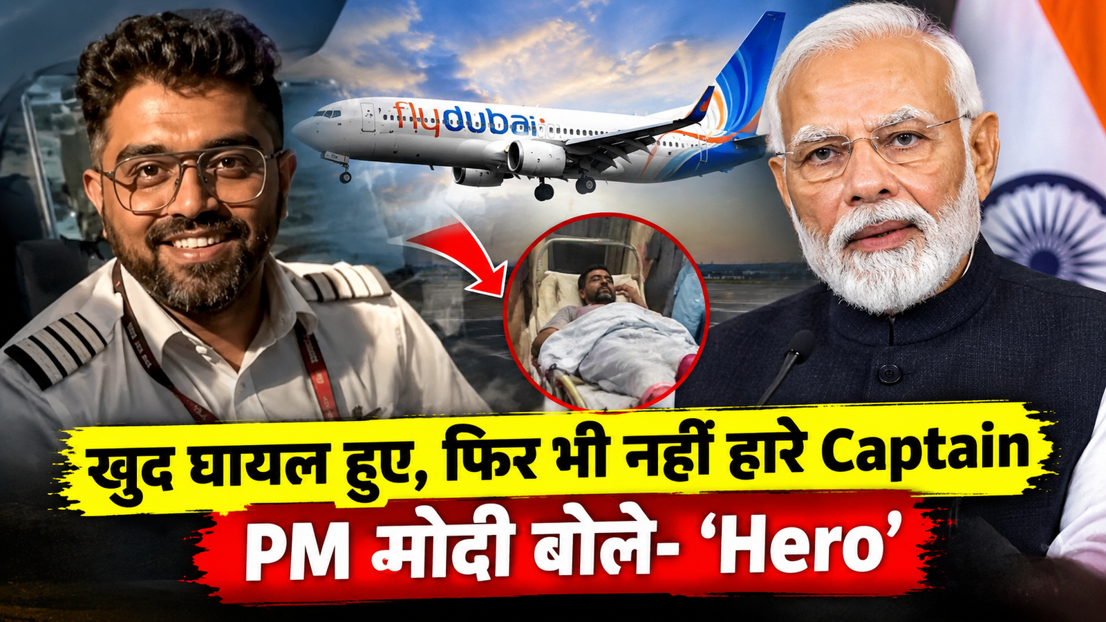 Flydubai Flight FZ1073 में घायल भारतीय Captain Smit Machchhar और PM मोदी की प्रतिक्रिया