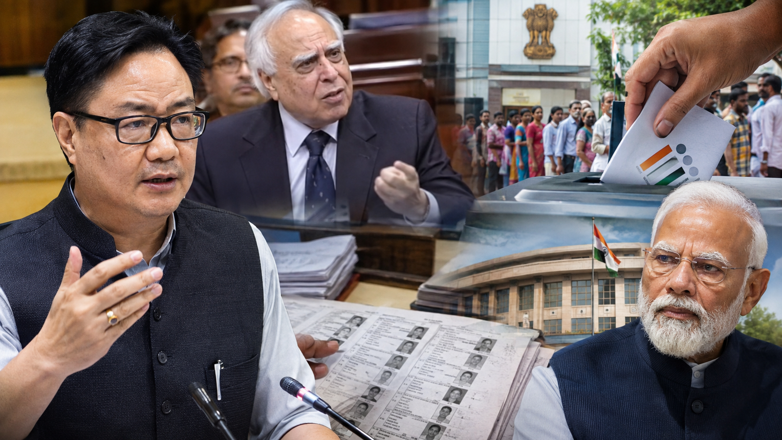 किरेन रिजिजू और कपिल सिब्बल से जुड़ा ‘वोट चोरी’ विवाद, संसद और मतदाता सूची की पृष्ठभूमि
