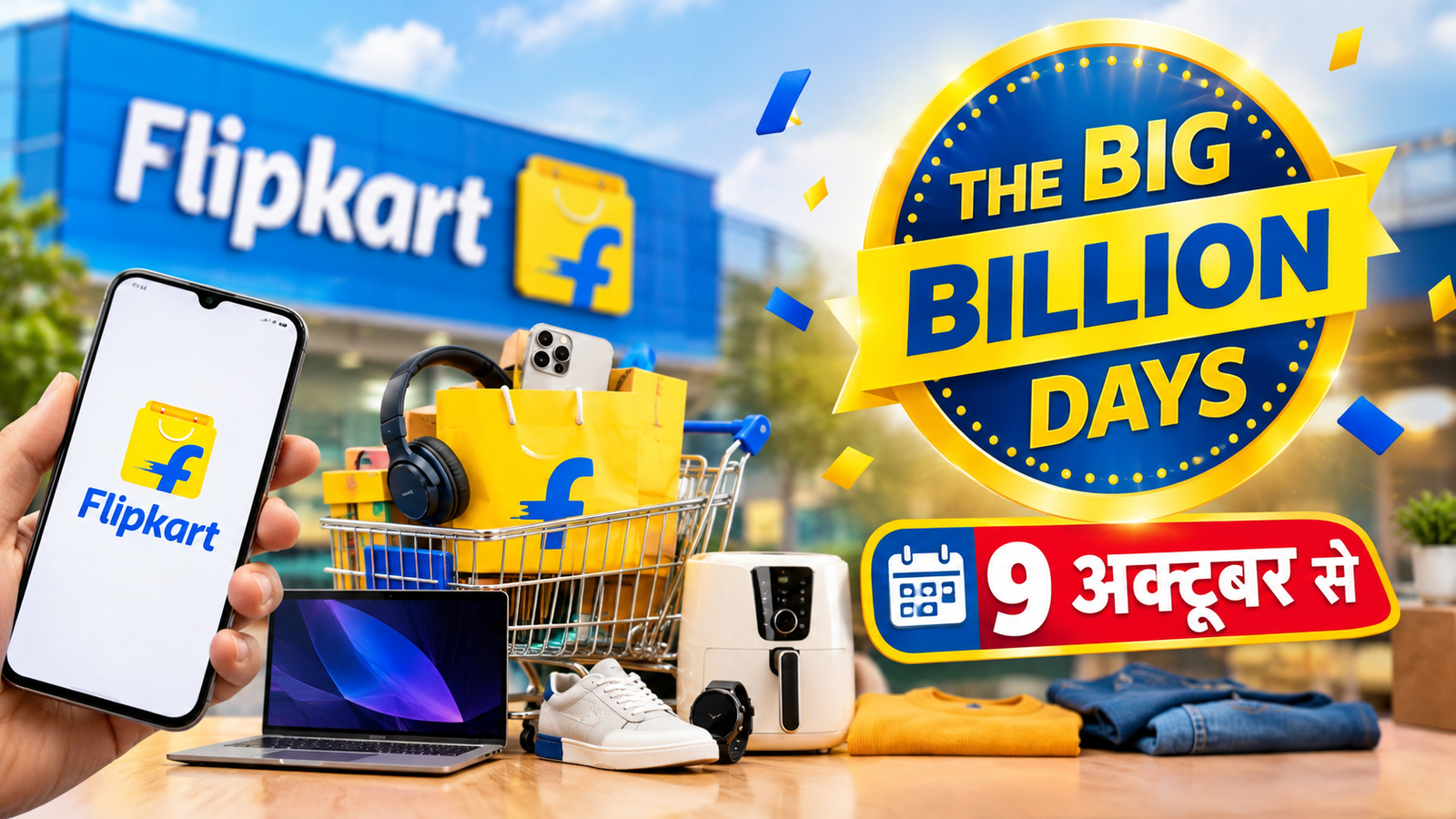 Flipkart Big Billion Days 2026 festive sale banner with Flipkart