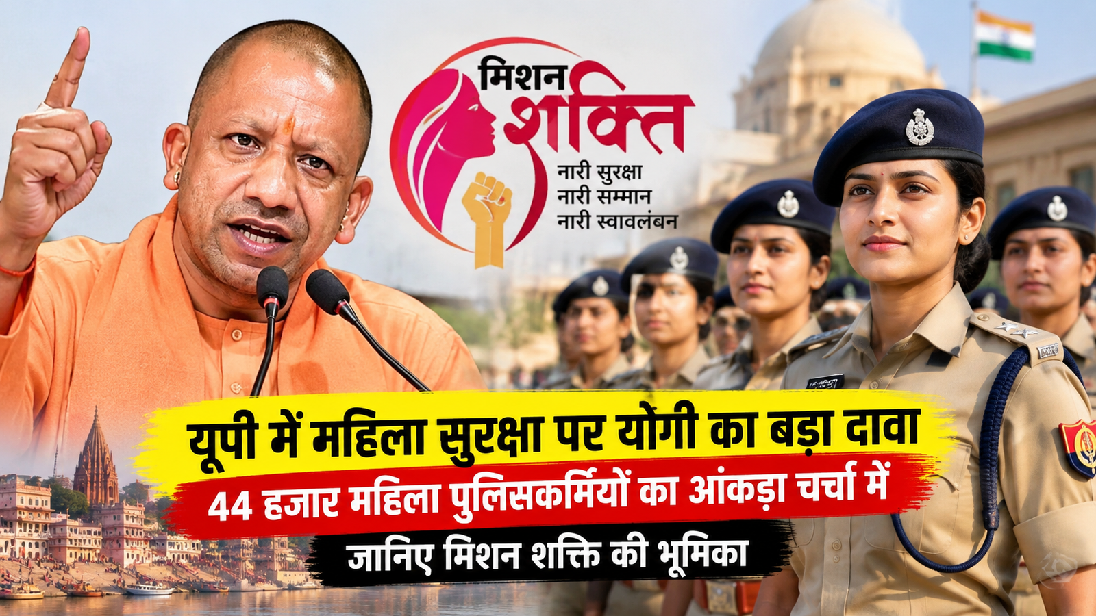 यूपी में महिला सुरक्षा पर योगी आदित्यनाथ का बयान और मिशन शक्ति अभियान।